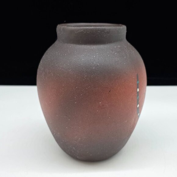 Signed Studio Pottery Clay Vase With Hand Painted Lizard Gecko Design 6" - Picture 5 of 7